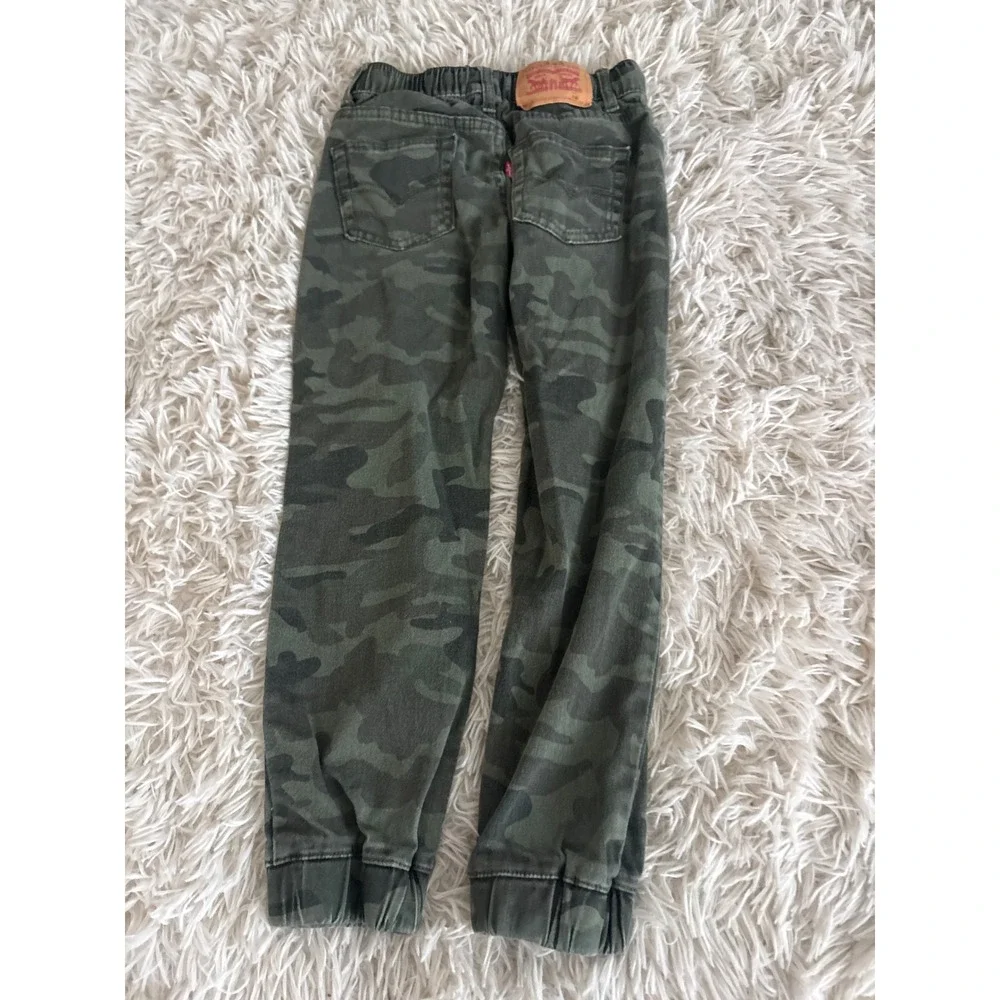 Levi Strauss Co Camouflage Cargo Jogger Pants Kids Size‎ 7 Reg Elastic Waist